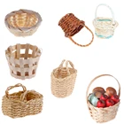 112 Мини милый кукольный домик из ротанга железная рама ручная плетеная корзина для хранения овощей корзина для кукол миниатюрное украшение