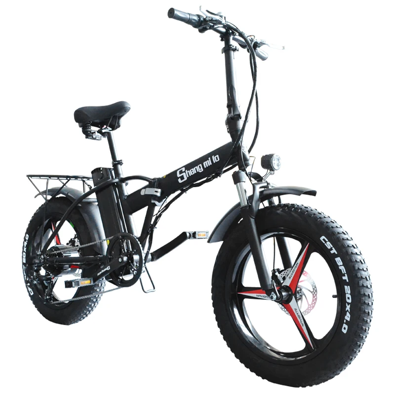 

Electric Bike New Foldable Snow Bicycle 500W Ebike Men's And Women's Moped 48V 15AH Lithium Battery Bicicleta 20 Inch 4.0 Tire.
