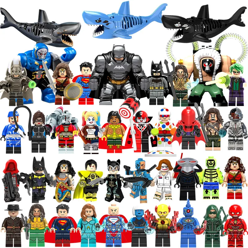 42pcs aquaman 34 шт./лот, строительные блоки Marvel, супергерои, Мстители, DC, Человек-паук, Бэтмен, Железный человек, танос, Тор, модели, набор кирпичей, детская игрушка - Цвет: 42pcs aquaman