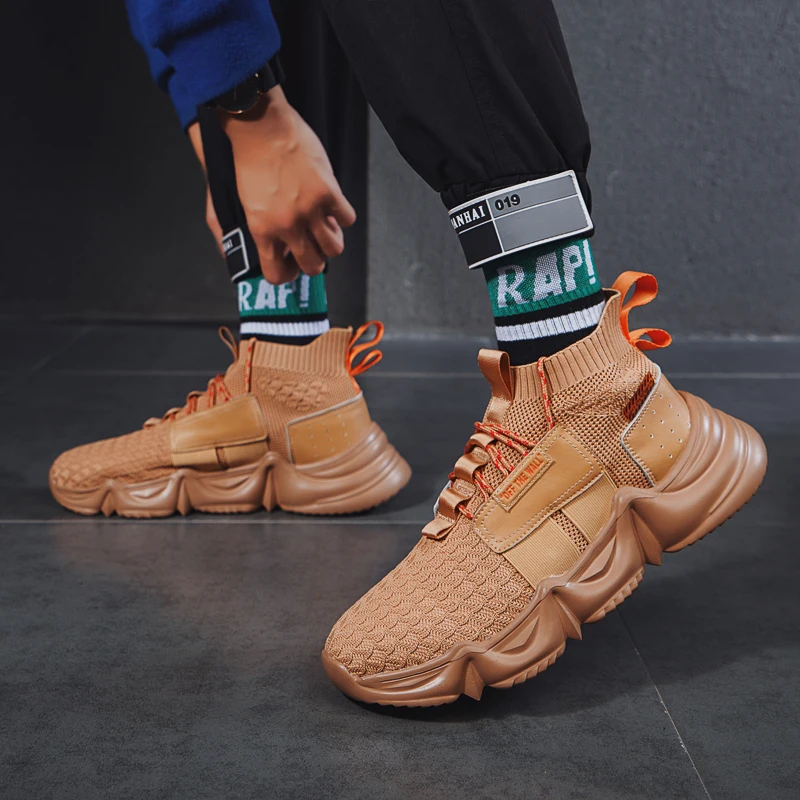 

Sock Running Shoes Men Casual Breathable Brand Sneakers Summer Mesh Fashion Running Trainers Breathable Height Increasing Shoes