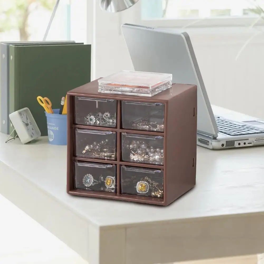 

Drawer Type Pretty Makeup Cosmetic Bin Box Lightweight Make Up Box Large Capacity for Desktop