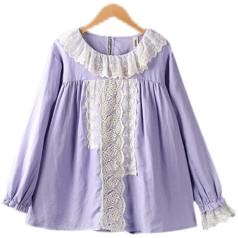 

New Spring spliced shirts women tops fres long sleeve tops casual wear