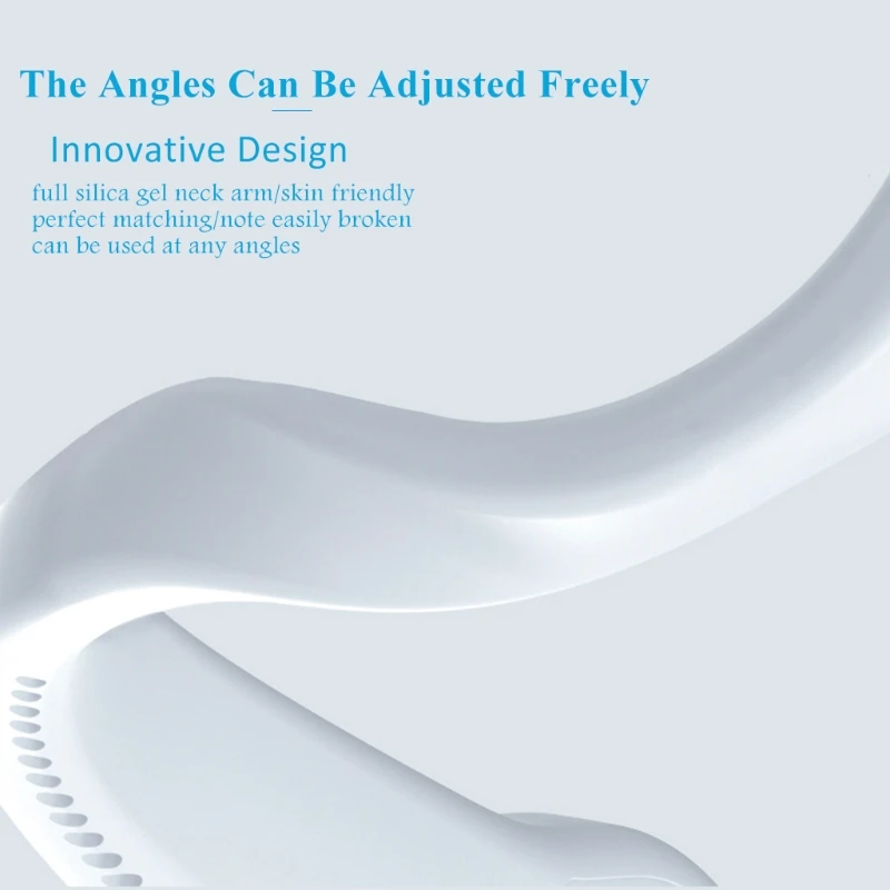 

Hanging Neck Fan Personal Necklace Air Cooler Rechargeable USB Fan No Curly Hair with Bluetooth for Home Office Sports T