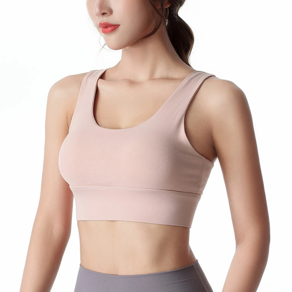 

Women Sexy Back Double Strap Cross Sport Bra Adjustable Shockproof Exposure Proof Fitness Yoga Bralette