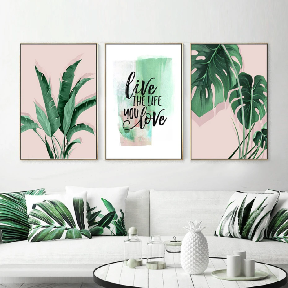 

5d Diy Diamond Painting Green Tropical Leaves Round Diamond Embroidery Set Bamboo Leaf Palm Banana Cross Stitch Mosaic Handmade