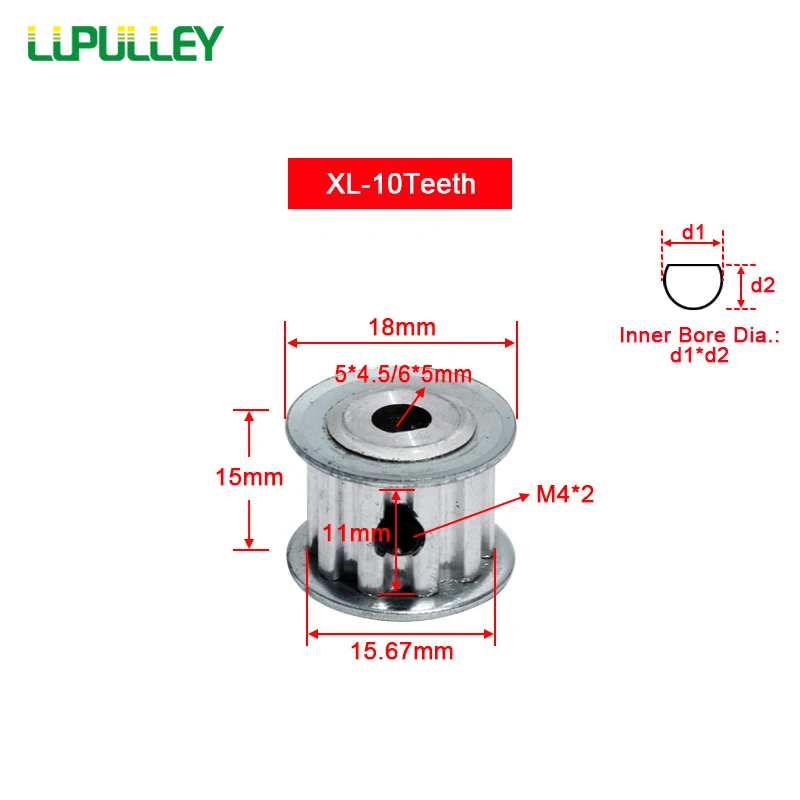 LUPULLEY XL 10 зубьев D форма отверстие зубчатый шкив внутренний диаметр отверстия.: 5x4