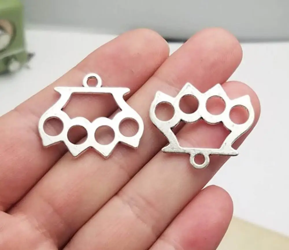 20 шт./партия, посеребренные подвески в античном стиле, 24x28 мм