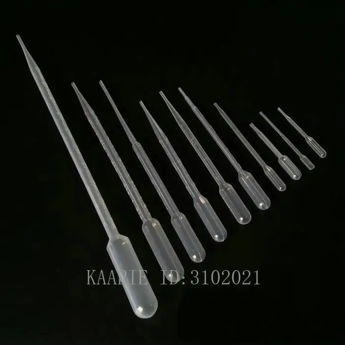 

500pcs Plastic Sterile Pasteur Pipet 0.5ml/1ml/3ml/5ml Disposable Plastic DropperTransfer Pipette Refillable Professional Tools