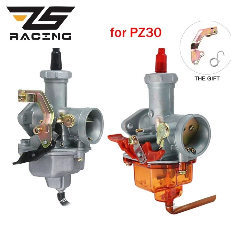

ZS Racing New Motorcycle Carburetor PZ30 Carburetor For 200cc 250cc Hand/Cable Choke Nylon Float Bowl