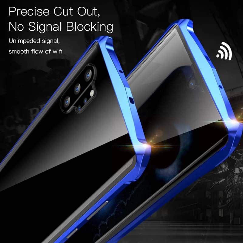 LUPHIE Магнитный адсорбционный чехол для samsung Galaxy Note 10 Plus металлический бампер