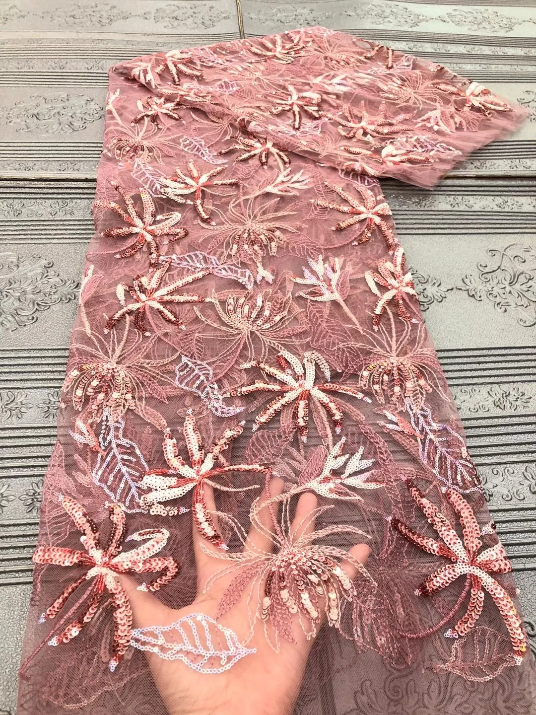 

The Latest French Tulle Lace Fabric 2021 High Quality African Women Wedding Embroidery Women's RF4331