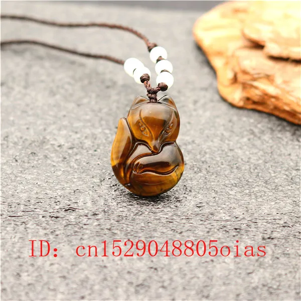 Натуральный китайский Нефритовый камень подвеска в виде лисы ожерелье с