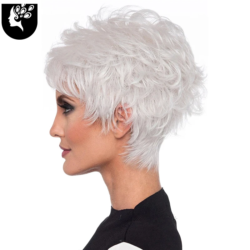 Короткие синтетические парики стрижка Пикси прямые волосы для белых женщин