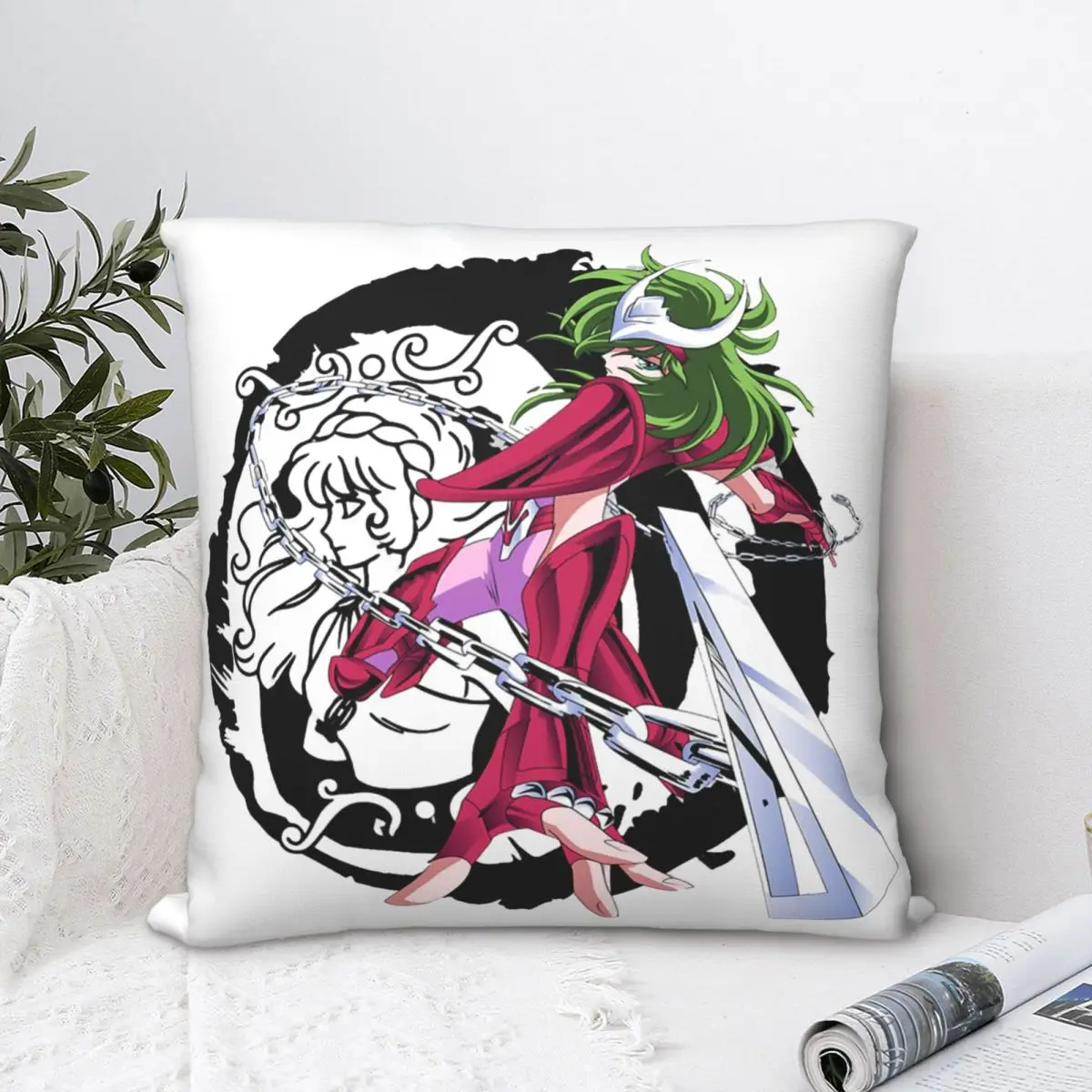 

Andromeda Throw Pillow Case Saint Seiya Size 30 40 45 50 Hugpillow Case DIY Printed Soft For Chair Decor