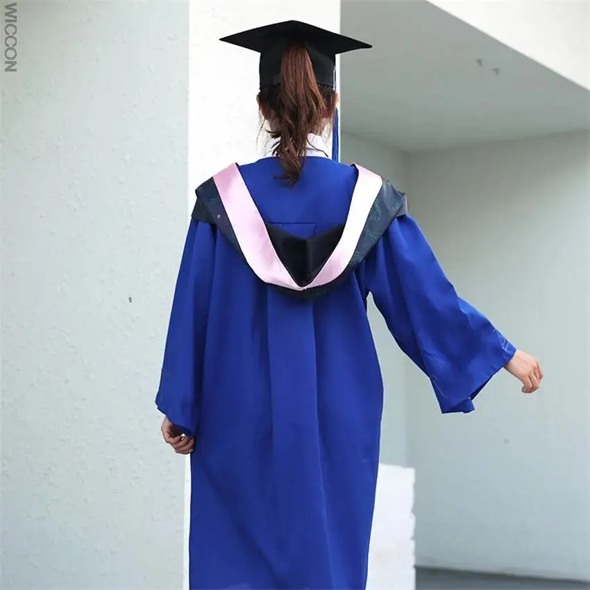 

Unisex Student Graduation Uniform University School Costumes Bachelor Academic Dress Gown Photography Ceremony Robes Hat