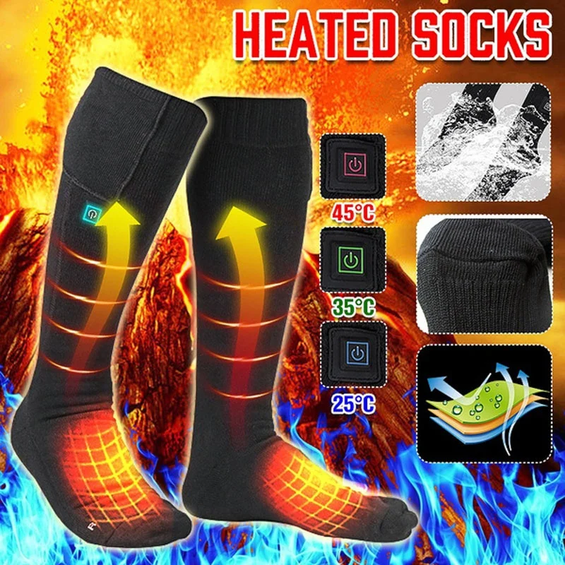 

3 Gear Unisex Electric Heated Socks Rechargeable Battery Power Foot Winter Warmer Thermal Socks Skiing Motorcycle Cycling