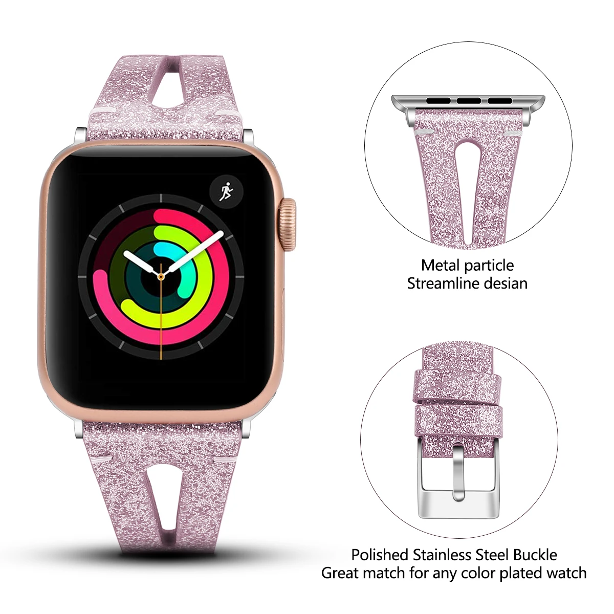 Ремешок для часов кожаный ремешок для Apple Watch, 38 мм, длина-44 мм, кожаный ремешок браслет Сменные Ремешки для наручных часов Iwatch серии 4/3/2/1 браслет 83004