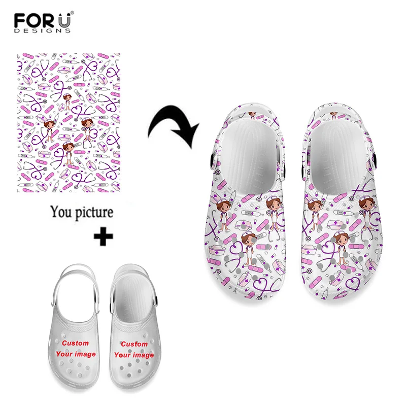 Verkauf FORUDESIGNS 2021 Sommer Sandalen Frauen Loch Schuhe 3D Nette Katze Muster Weibliche Hause Hausschuhe Garten Schuh Casual Wohnungen Rutschen
