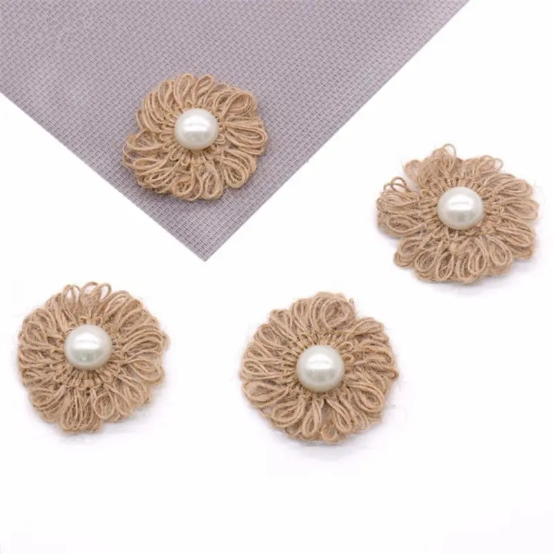 5 шт. ручной работы в декорированном мешковиной горшке цветы винтажная джутовая