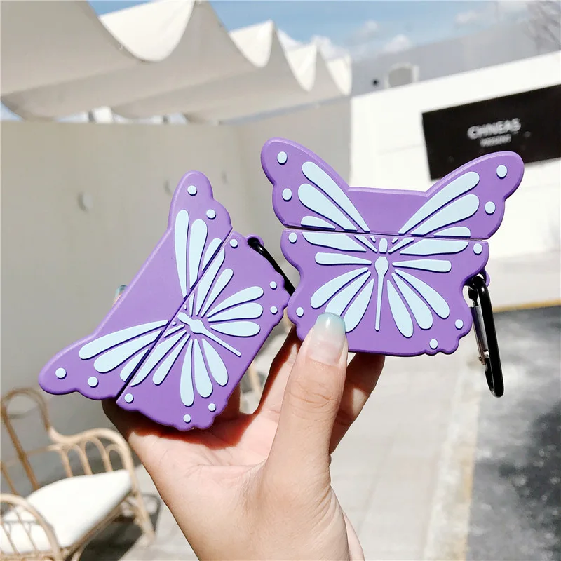 

For Airpods Case,3D Butterfly Case For Airpods 1/2 Case Soft Silicone Earphone Headphone Cover For Apple Airpods Cover