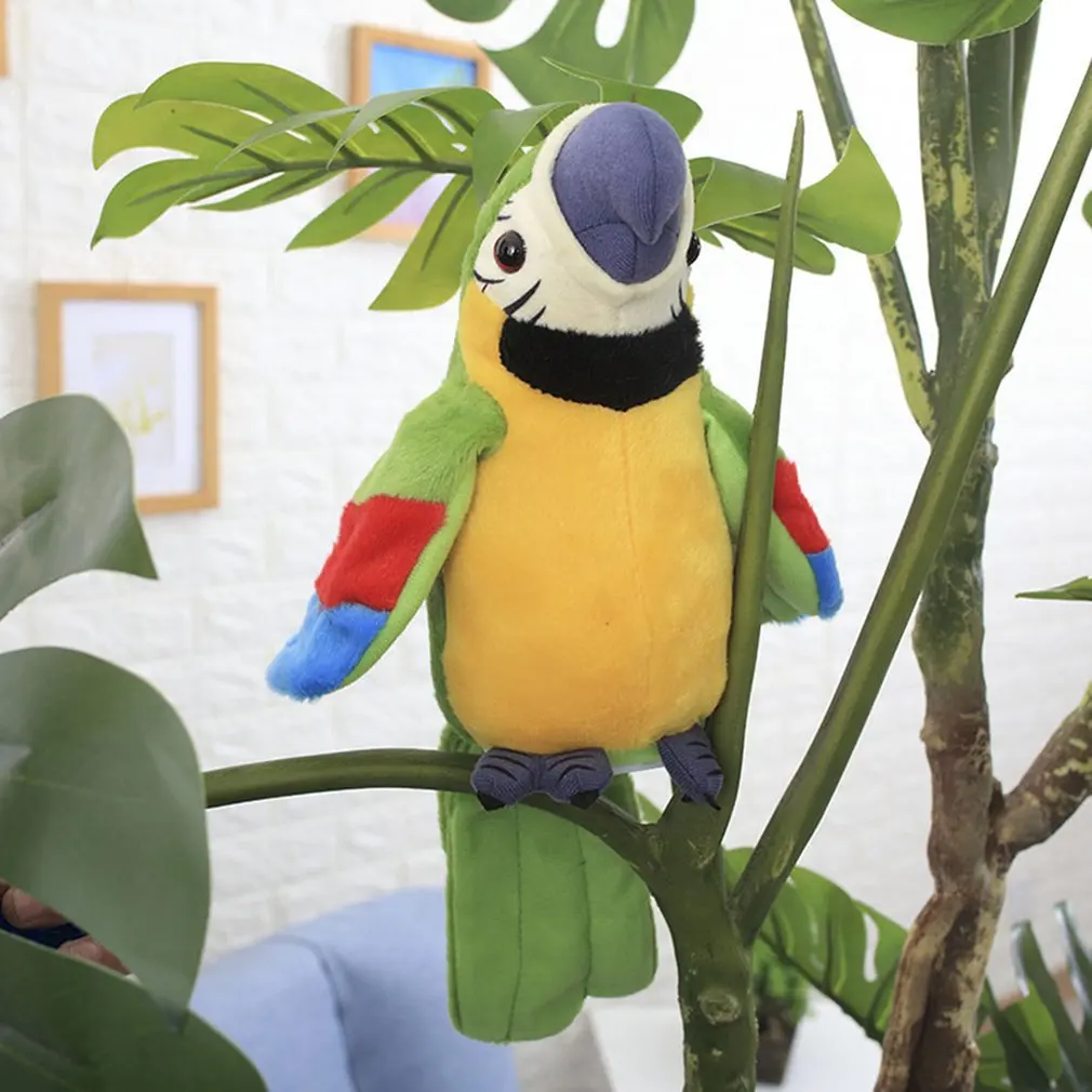

Cute Talking Parrot Toy Electric Talking Parrot Stuffed Plush Toy Bird Repeat What You Say Children Kids Baby Birthday Gifts