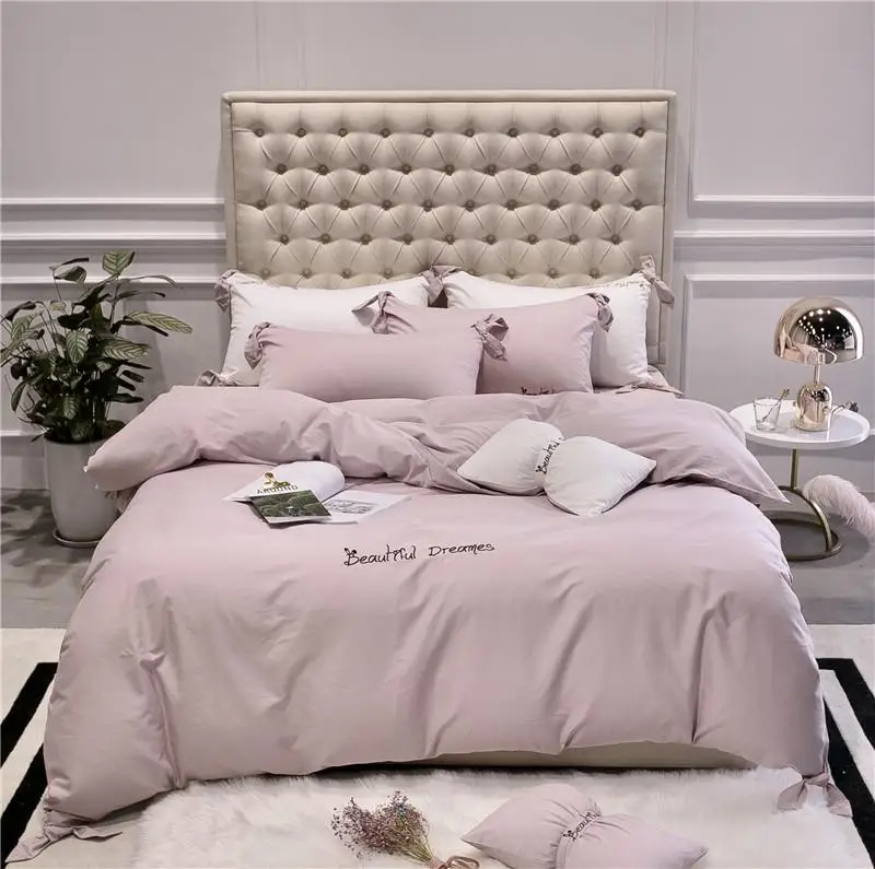 4/7 шт. Queen King size из египетского хлопка Постельное белье для девочек простыни