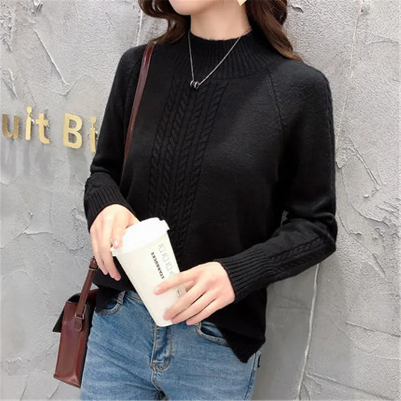 Осенний свитер Женский Зимний пуловер теплый тканевый удобный модный вязаный