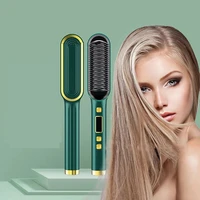constant temperature straightening brush lcd hair comb wet and dry hair straightener tourmaline ceramic quick heating curler