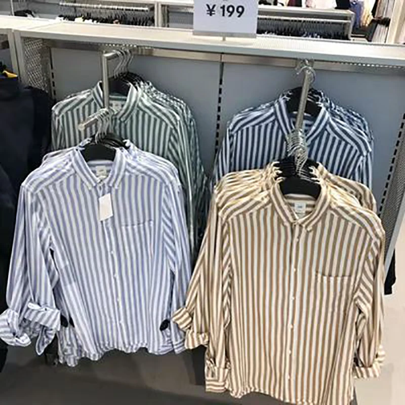 H & M женская рубашка 2019 весна и осень Новая повседневная модная полосатая