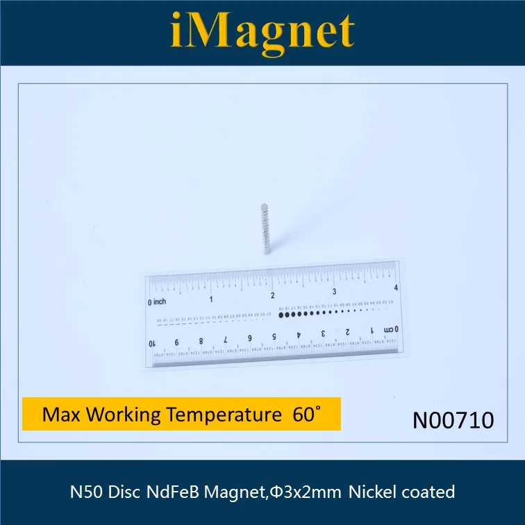 N00710 20 шт./лот сильный дисковый редкоземельный неодимовый магнит Φ 3x2 мм