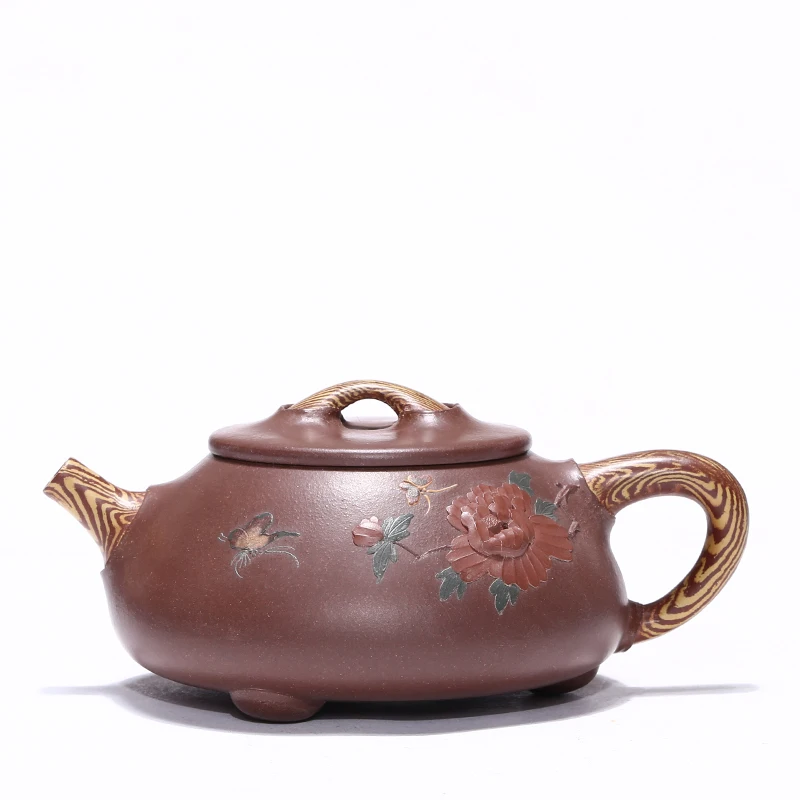 

Yixing recommended undressed ore ground blooming flowers mud stone gourd ladle capacity of 350 ml new tea set