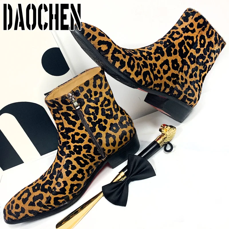 Роскошные Брендовые мужские ботинки до середины икры высококачественные