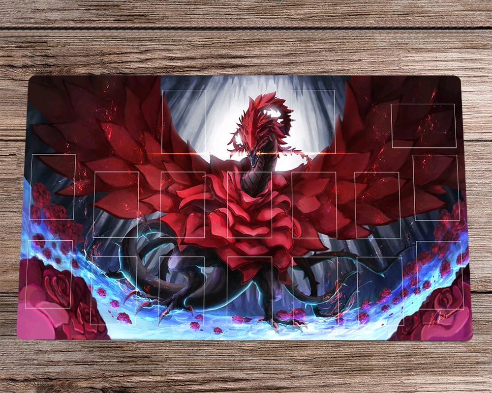 

NEW Yu-Gi-Oh! Anime Playmat Black Rose Dragon CCG TCG Trading Card Game Mat Zones & Free Bag Anti-slip Desk Pad Mousepad 60x35cm