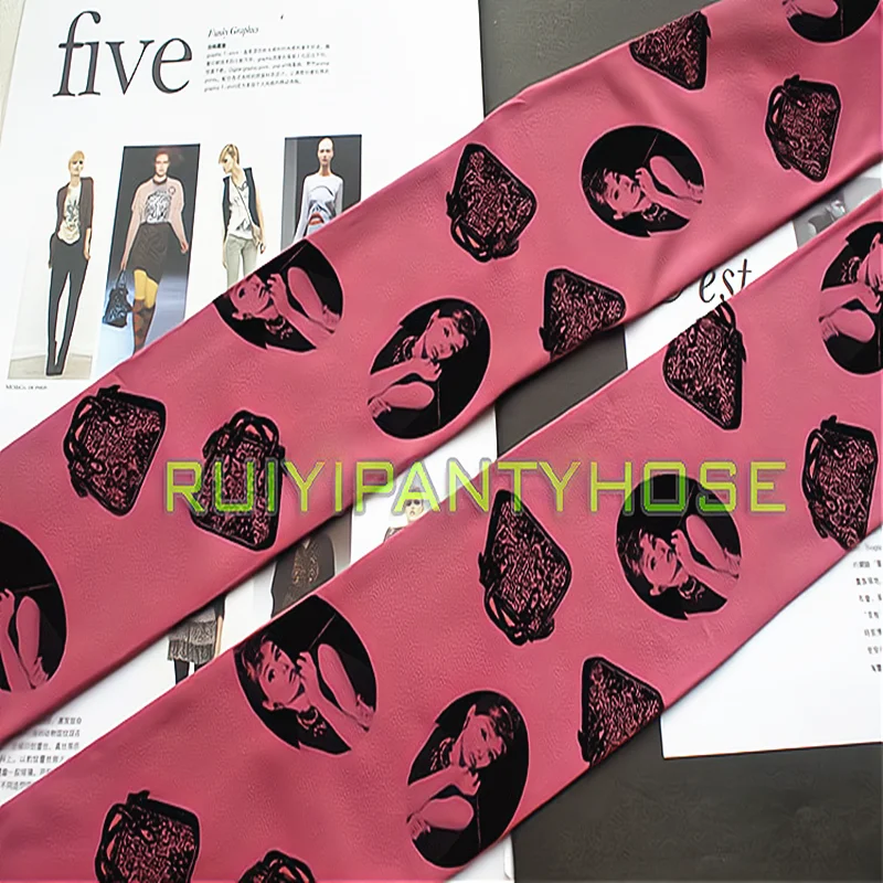 Женские колготки классические с принтом головы Хепберна удобные Харадзюку