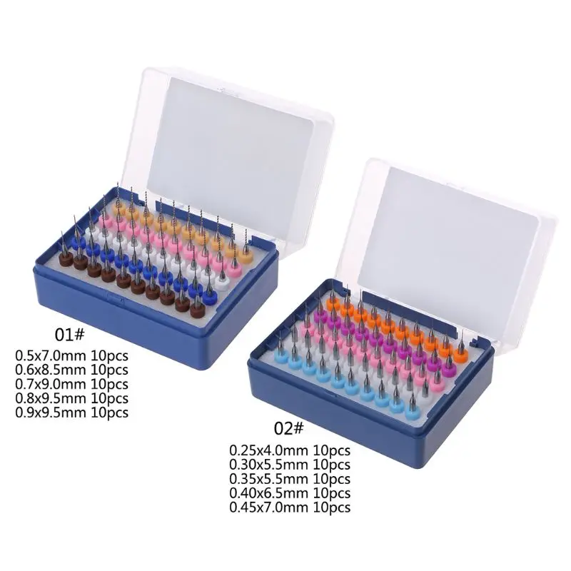 

50pcs PCB Drill Bits Kit Mini Tungsten Steel Bits Engraving Tools For PCB Circuit Board