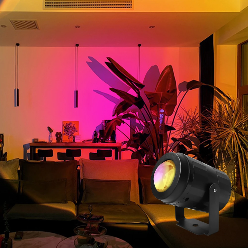 

USB LED Sunset Night Lamp Rainbow Atmosphere Projector Sunset Colorful Floor Light Home Wall Background Decoration Night Light