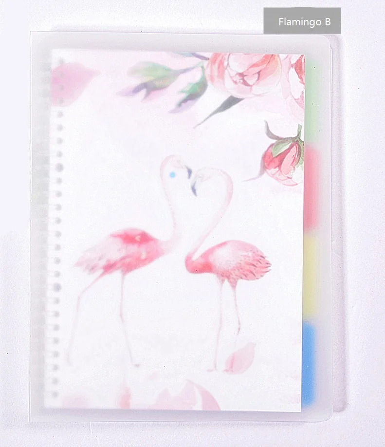 Flamingo B Harphia A5 B5 Kawaii спиральный разделитель для блокнота, милый тонкий органайзер, разделитель страниц, 4 листа, ПП матовая пластина, индексная бумага - Цвет: Flamingo B