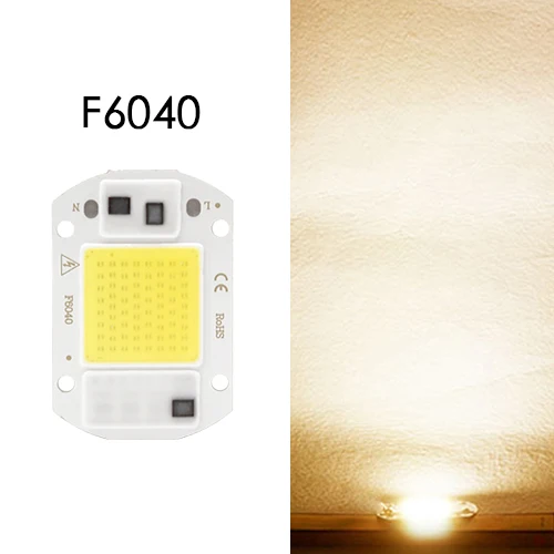 F6040 Warm white Светодиодный COB Чип смарт-ic интегрированный Диодная лампочка Y32 Точечный светильник 110V 220V без драйвера DIY светильник 10 Вт 50 Вт 70 Вт 100 Вт 150 Вт Светодиодный прожектор светильник - Испускаемый цвет: F6040 Warm white