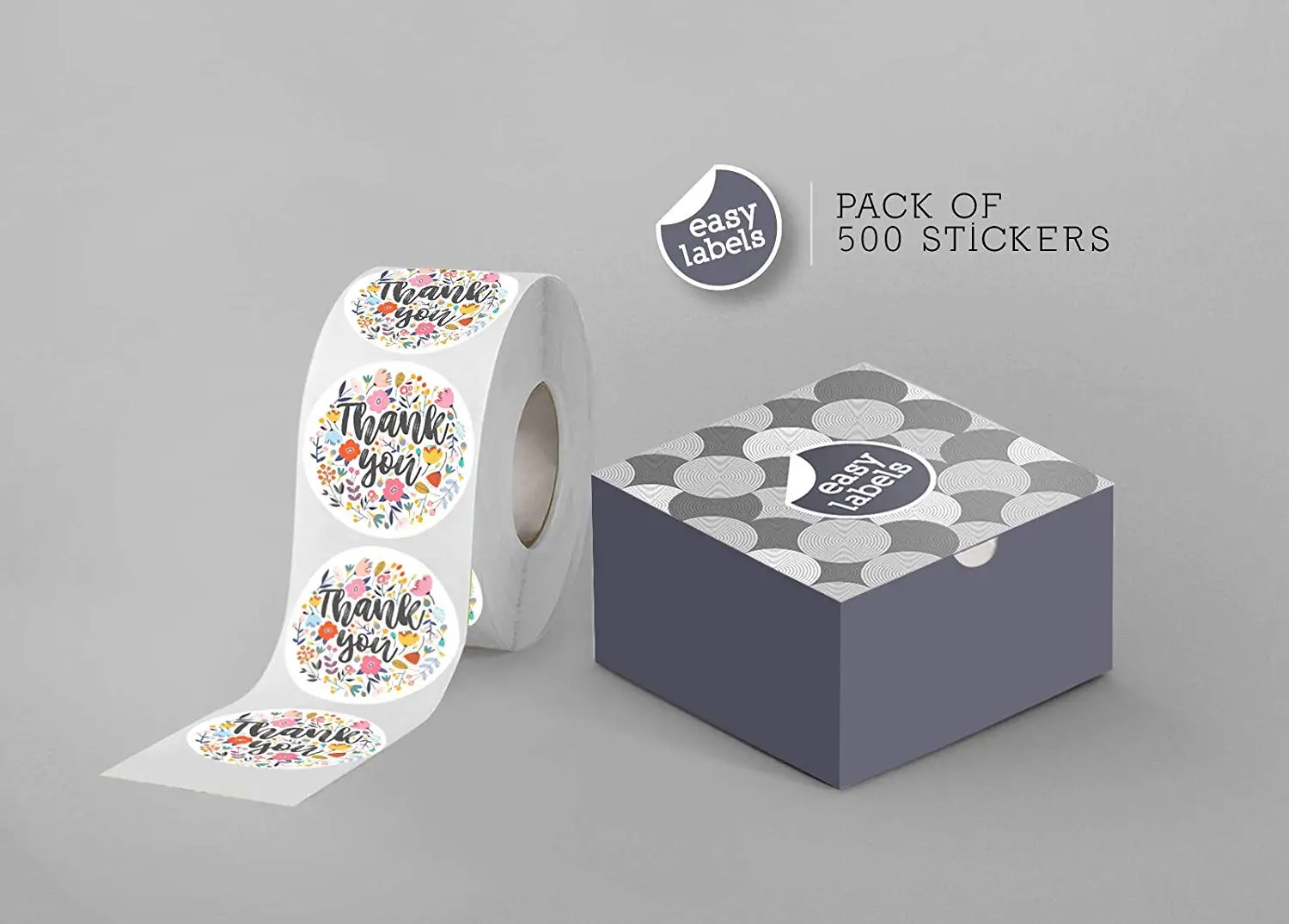 _ Ярлык Круглые разноцветные ярлыки с цветочным дизайном 500 наклейки в рулоне для