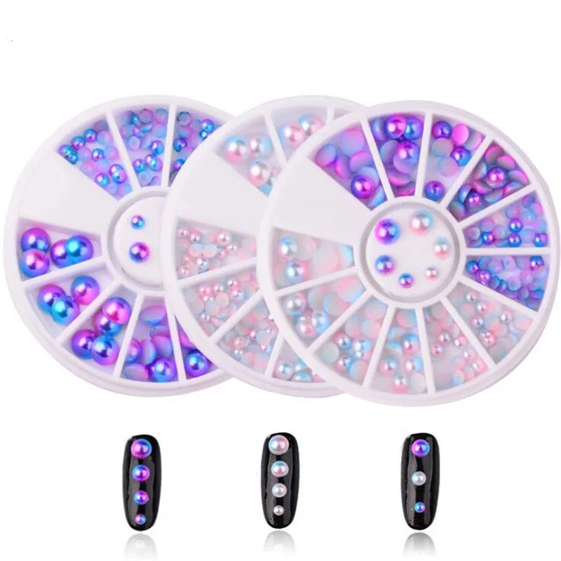 Bittb пилочки для ногтей стразы жемчужные поделки из смолы полукруглые цветные