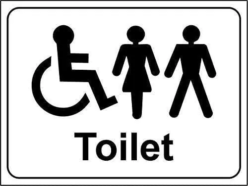 

GUQFF Metal Tin Sign Multi Use Male, Female and Disabled Toilet Sign Sign Wall Decor Metal Sign 12x8 Inches