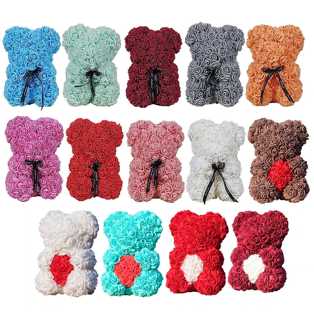 Подарок на день Святого Валентина 25 см красная роза мишка тедди мыло из пены