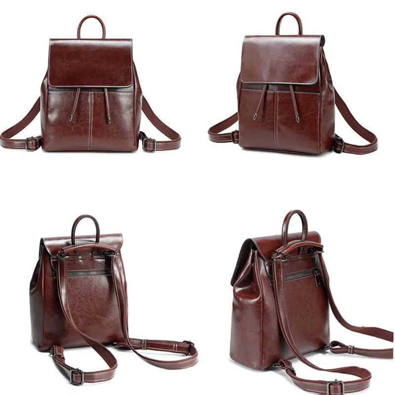 Рюкзак женский из натуральной кожи Повседневный с двумя ремнями 2019 | Багаж и