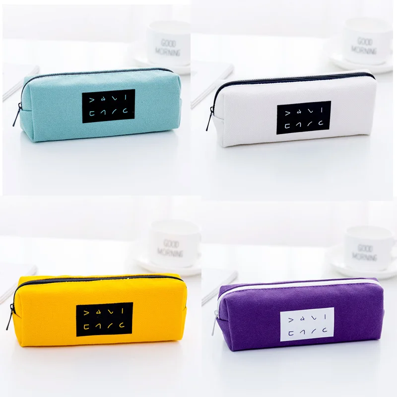 Новейшая креативная Брезентовая большая коробка для ручек Милая кавайная Сумка