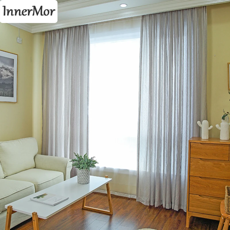 Innermor жаккард с геометрическим узором тюль шторы для гостиной твердый Простой