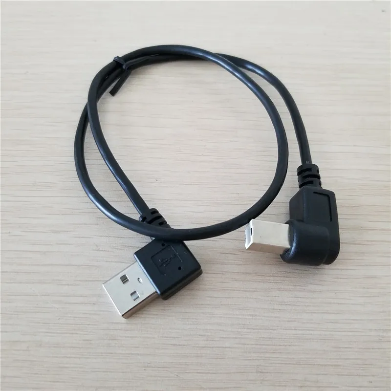 

USB Printer Data Cable Double Elbow Right Angle Adapter Male to Male for Printer Hard Disk Box Black 50cm