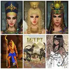 5D алмазная живопись, африканская девушка, портрет Клеопатры, Алмазная мозаика, сделай сам, наклейка, вышивка, украшение для дома, абстрактный узор из египта