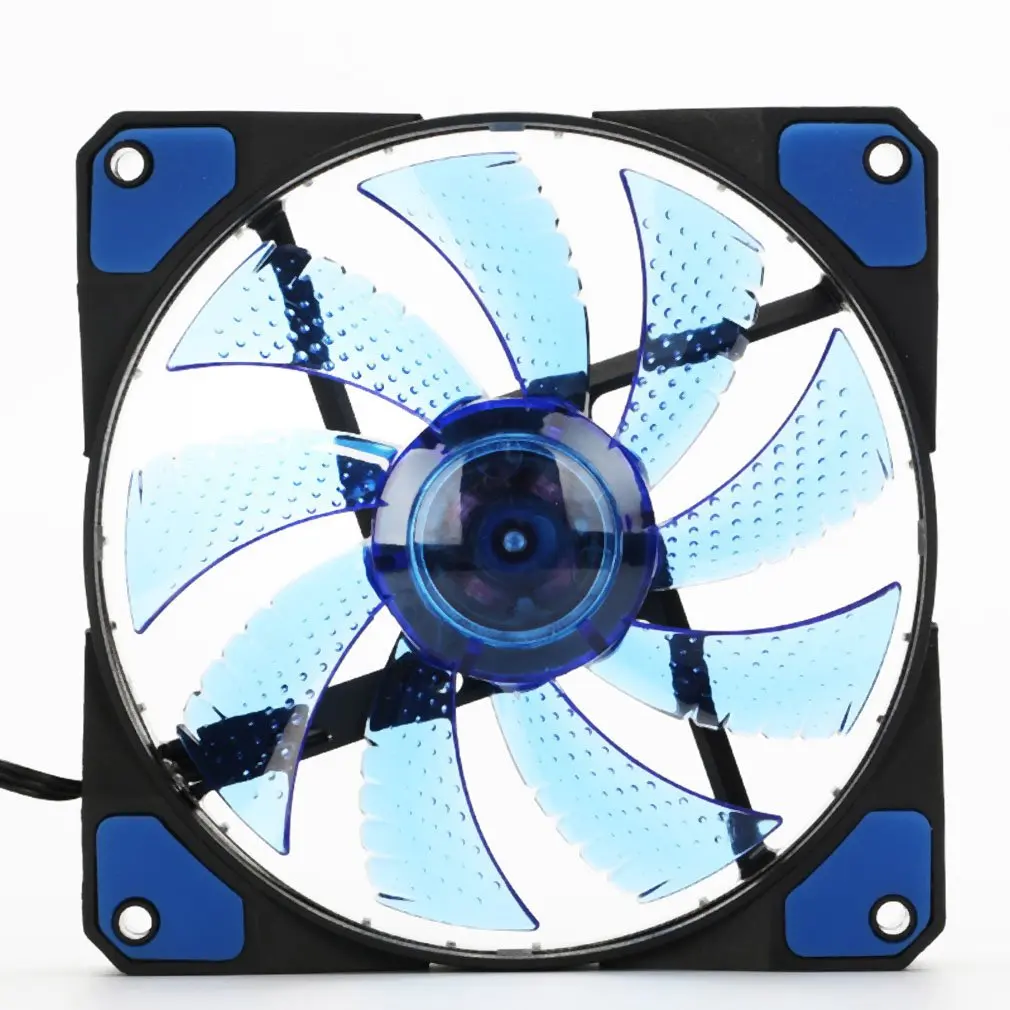 

120mm pc computer fan 15 Lights LED Cooler Cooling Fan Plastic 12V DC 4P 3P 120*120*25mm Easy Installed Fan Colorful Computer