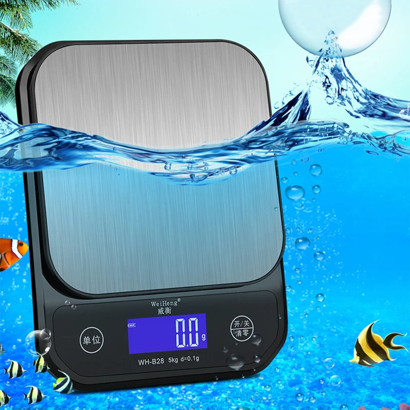 

10kg/1g 5kg/0.1g LCD Display Digital Food Kitchen Scale USB Chargin Stainless Steel Weighing Food Scale Cooking Tools Balance