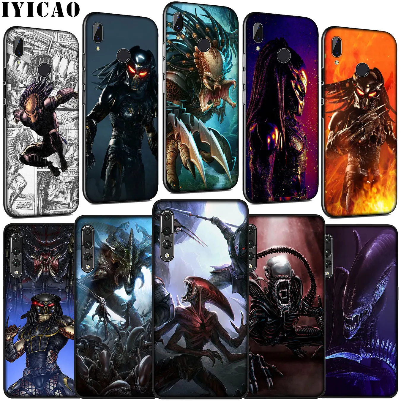 IYICAO Alien Predator Мягкий силиконовый чехол для Huawei P30 P20 Pro P10 P9 Lite Mini 2017 2016 P Smart Z Plus 2019 |